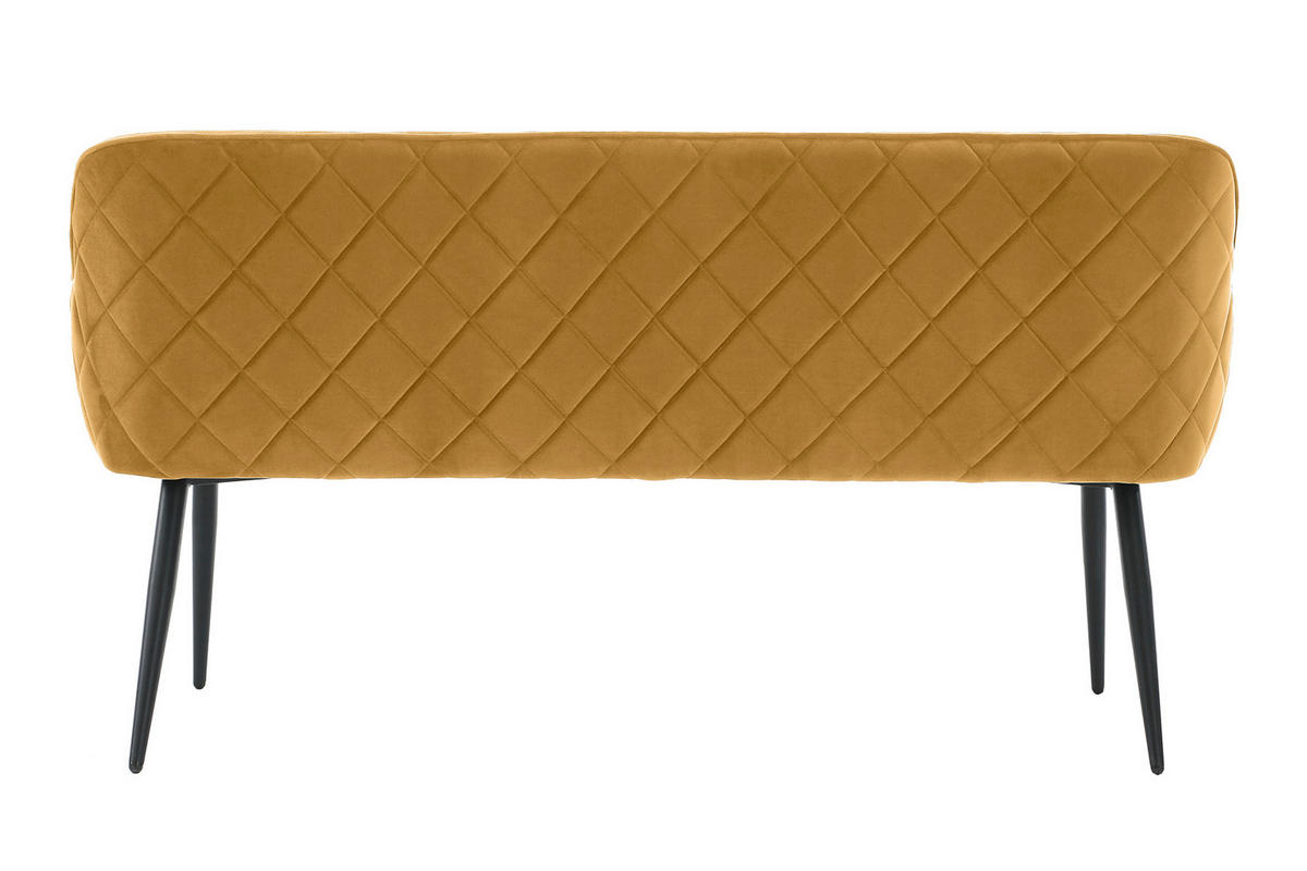 SITZBANK 160/85/61 cm Samt Senfgelb Metall  - Senfgelb/Schwarz, MODERN, Textil/Metall (160/85/61cm) - Livetastic