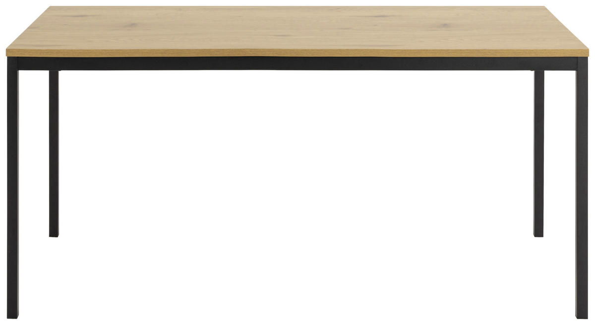 JÍDELNÍ STŮL, černá, barvy dubu, 160/74/80 cm - černá/barvy dubu, Konvenční, kov/kompozitní dřevo (160/74/80cm) - MID.YOU