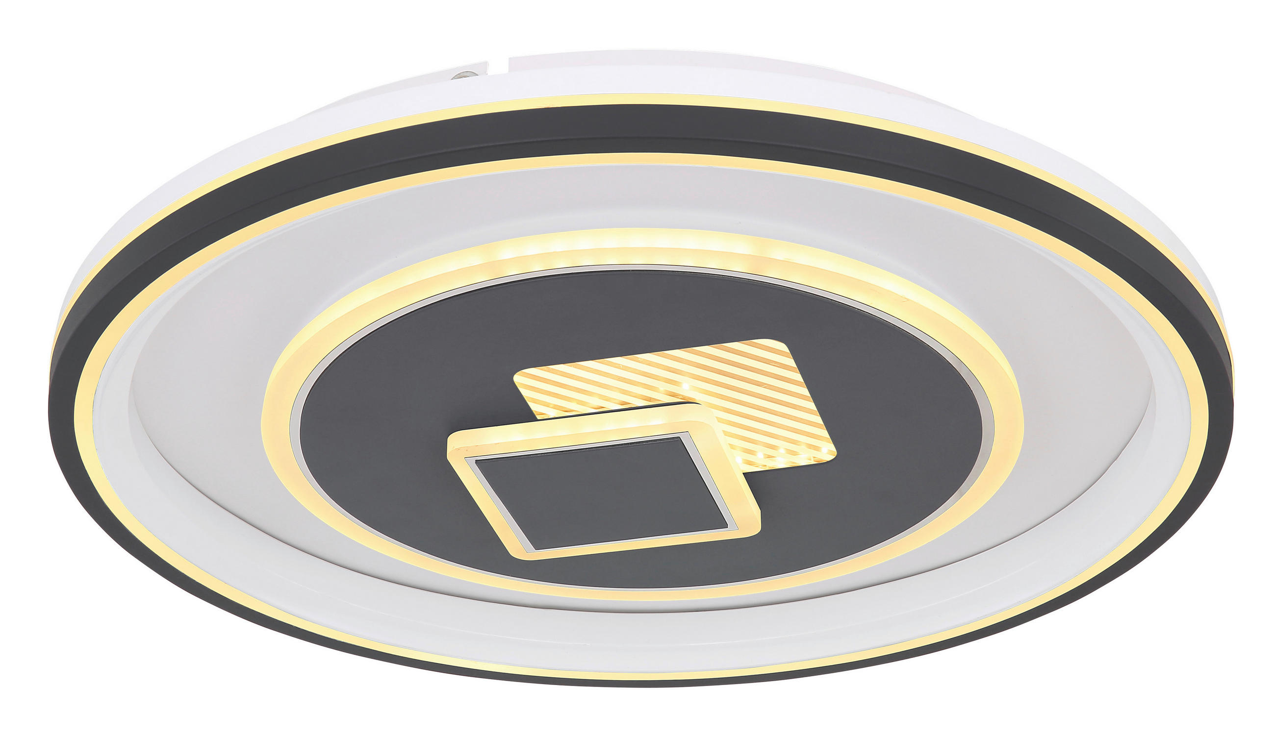 LED-DECKENLEUCHTE 50/7 cm   - Opal/Graphitfarben, Design, Kunststoff/Metall (50/7cm) - Globo