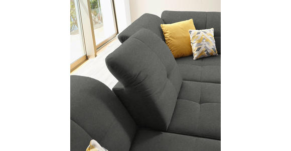 ECKSOFA  in Chenille Dunkelgrau  310/240 cm  - Dunkelgrau/Schwarz, Design, Textil/Metall (310/240cm) - Xora
