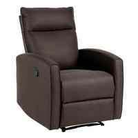 RELAXFÅTÖLJ i trä, metall, textil gråbrun  - gråbrun, Klassisk, metall/trä (91/103/75cm) - Best Price