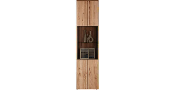 VITRINE in massiv Buche Buchefarben - Anthrazit/Buchefarben, Natur, Glas/Holz (50/206/39cm) - Valnatura