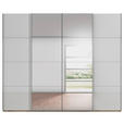 SCHWEBETÜRENSCHRANK 271/235/68 cm 4-türig Grau, Eiche Artisan  - Chromfarben/Eiche Artisan, Design, Glas/Holzwerkstoff (271/235/68cm) - Novel