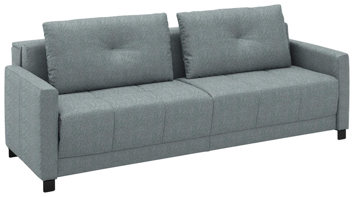 SCHLAFSOFA Flachgewebe Alufarben Stoffauswahl, Schlafen auf Sitzhöhe, Bettfunktion erhältlich, Armteil links, Armteil rechts, haustierfreundlicher Bezug  - Schwarz/Alufarben, Konventionell, Textil/Metall (232/77/116cm) - Dieter Knoll