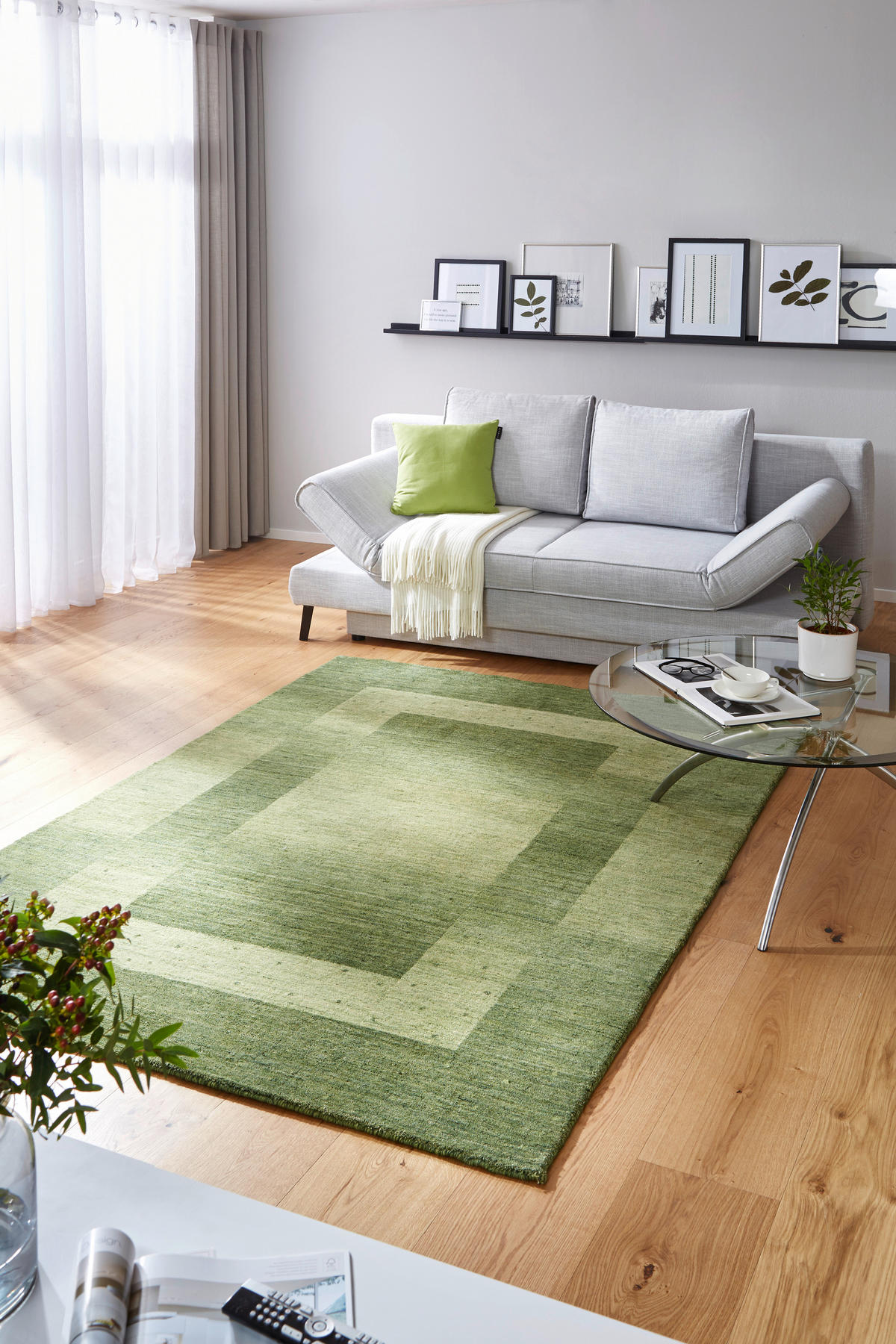 ORIENTALISK MATTA 90/160 cm Henry Green  - grön, Klassisk, textil (90/160cm) - Cazaris