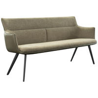 SITTBÄNK i trä, metall, textil svart, taupe, olivgrön  - olivgrön/svart, Design, metall/trä (200/90/62cm) - Hom`in