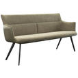 SITZBANK 200/90/62 cm  in Schwarz, Taupe, Olivgrün  - Taupe/Schwarz, Design, Holz/Textil (200/90/62cm) - Hom`in