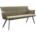 SITZBANK 200/90/62 cm  in Schwarz, Taupe, Olivgrün  - Taupe/Schwarz, Design, Holz/Textil (200/90/62cm) - Hom`in