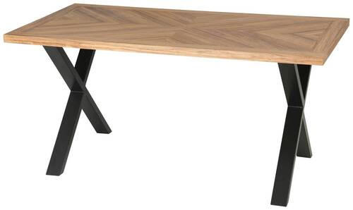 MASĂ din lemn, metal, material pe bază de lemn 160/90/77 cm   - culoare lemn stejar/negru, Modern, lemn/metal (160/90/77cm) - MID.YOU