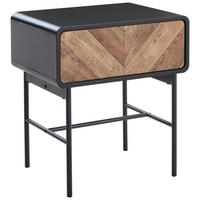 NACHTKÄSTCHEN in Schwarz, Eichefarben  - Eichefarben/Schwarz, MODERN, Holzwerkstoff/Metall (56/63/40cm) - MID.YOU