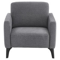 SESSEL in Flachgewebe Grau  - Schwarz/Grau, KONVENTIONELL, Textil/Metall (81/88/92cm) - Elegando