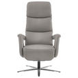 RELAXSESSEL in Leder Hellgrau  - Edelstahlfarben/Hellgrau, Design, Leder/Metall (76/119/86cm) - Dieter Knoll