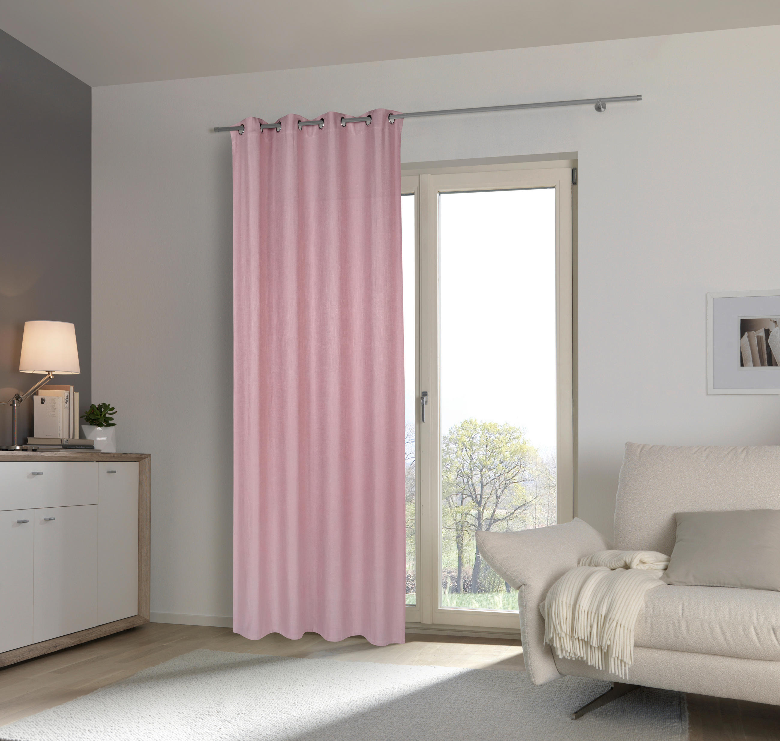 ZAVJESA S RINGOVIMA svijetlo ljubičast  135/270 cm  - svijetlo ljubičast, Basics, tekstil (135/270cm) - Esposa