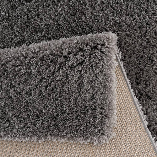 Thumbnail - Novel Hochflorteppich Porto, Dunkelgrau, Textil, Uni, rechteckig, 160x230 cm, für Fußbodenheizung geeignet, Teppiche & B...