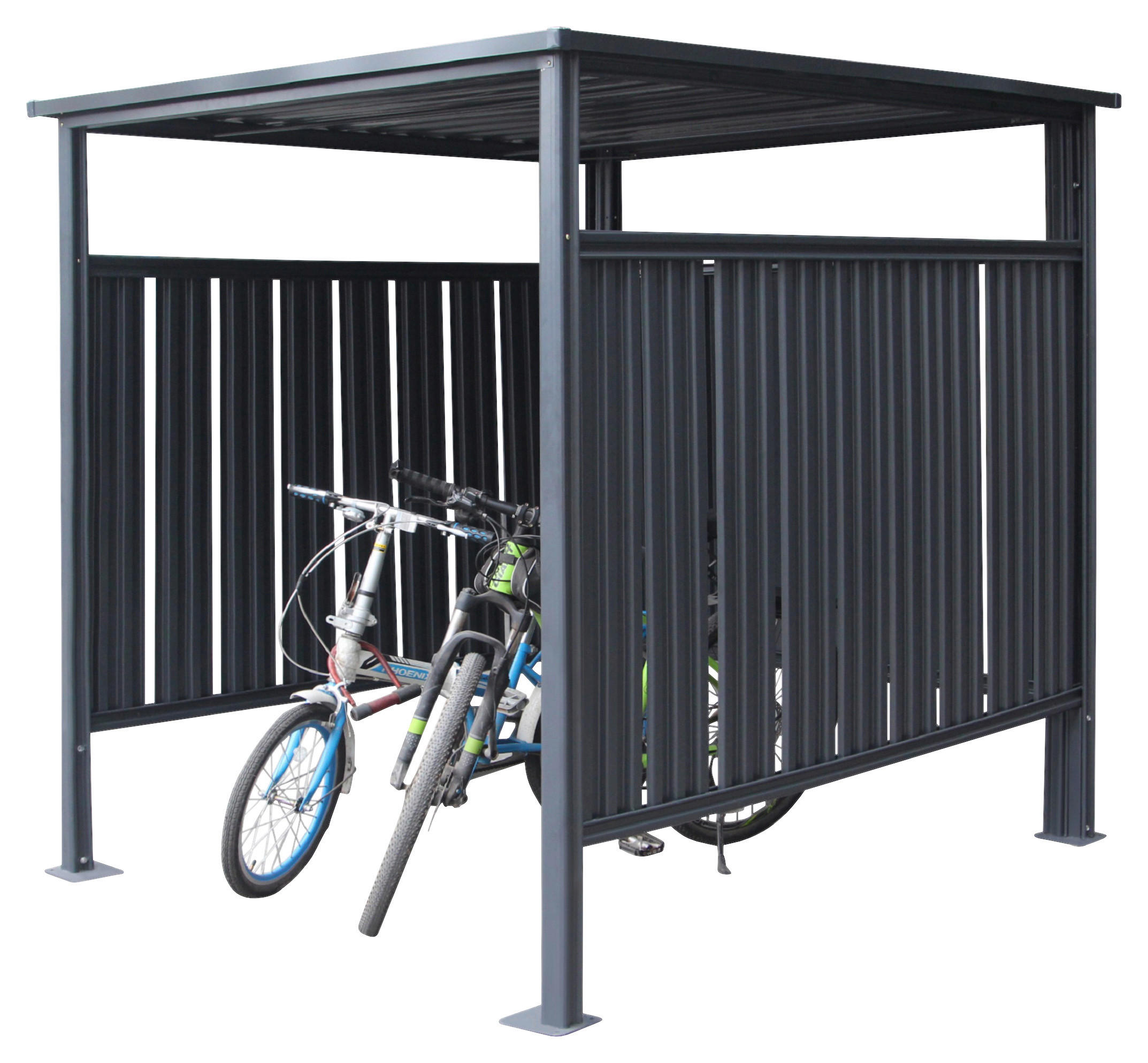 FAHRRADGARAGE 180/210/200 cm  - Anthrazit, Basics, Metall (180/210/200cm) - Ambia Garden
