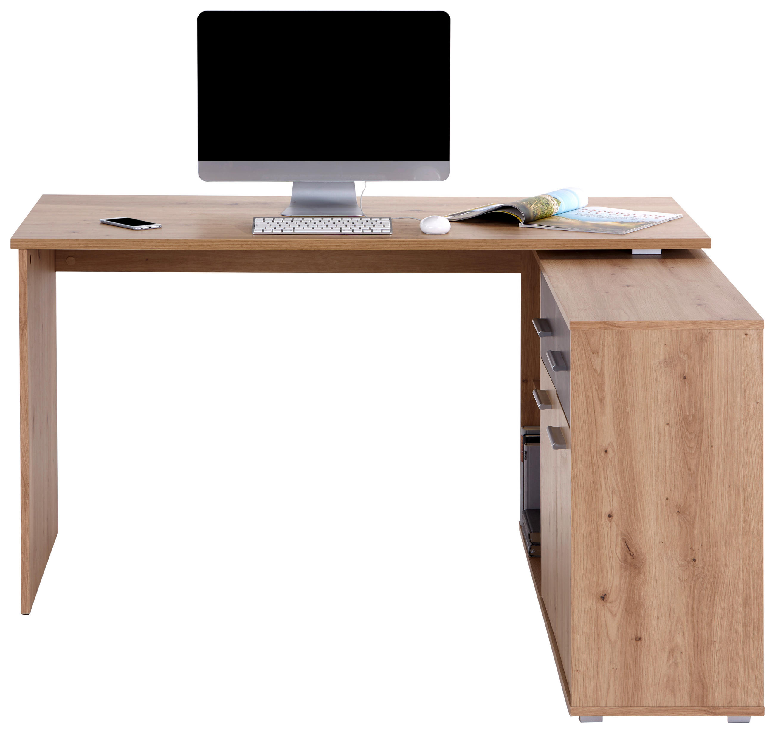 Eckschreibtisch mit Schublade BxH: 138x76,1 cm Eiche Dekor
