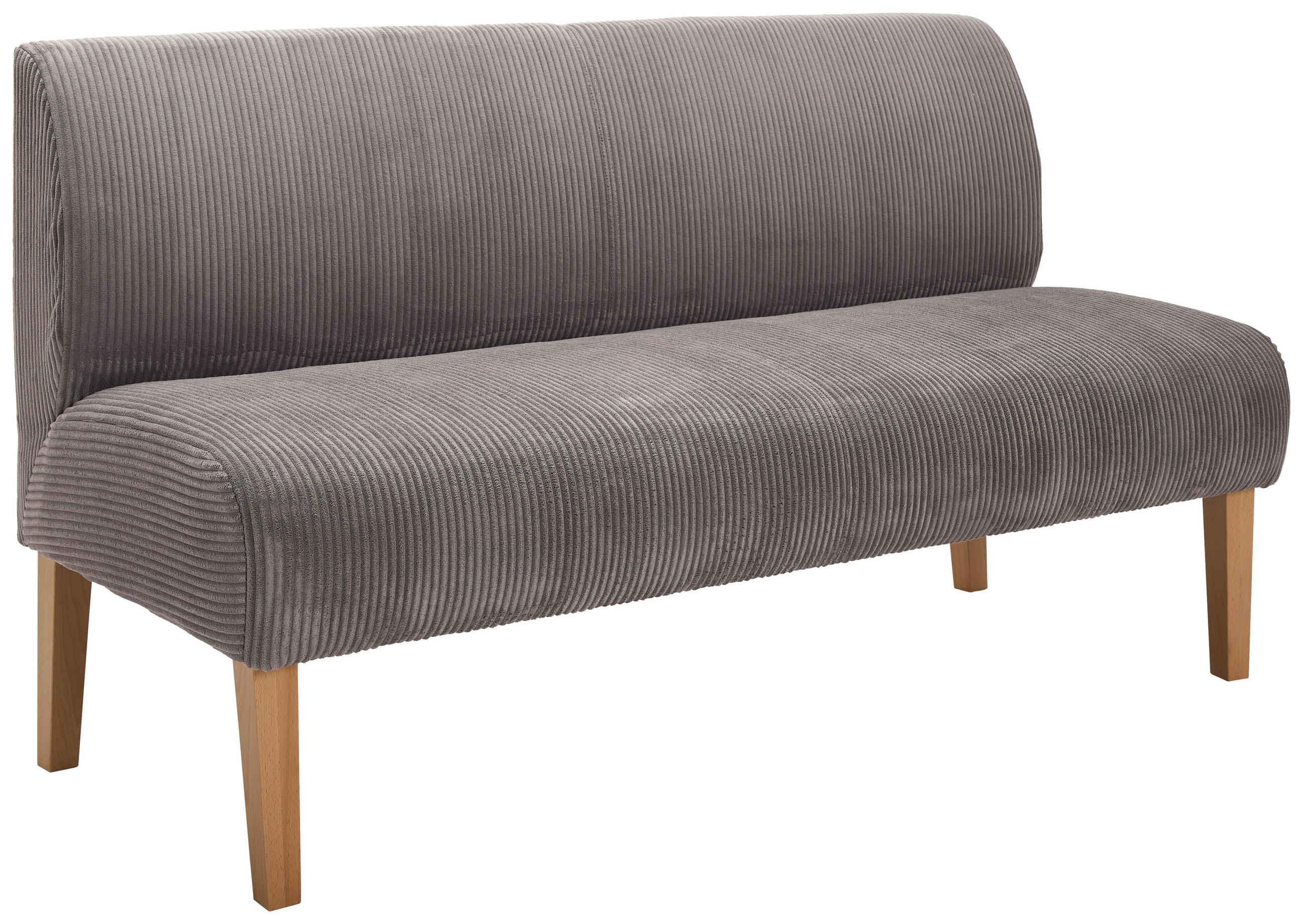 SITZBANK 163/88/75 cm Cord Braun Buche massiv  - Buchefarben/Braun, KONVENTIONELL, Holz/Textil (163/88/75cm) - home24