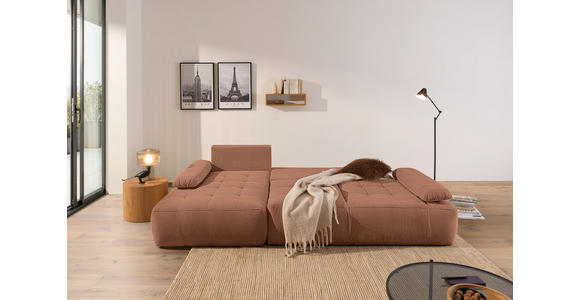 ECKSOFA  in Webstoff Dunkelorange  - Dunkelorange/Schwarz, KONVENTIONELL, Kunststoff/Textil (162/282cm) - Carryhome
