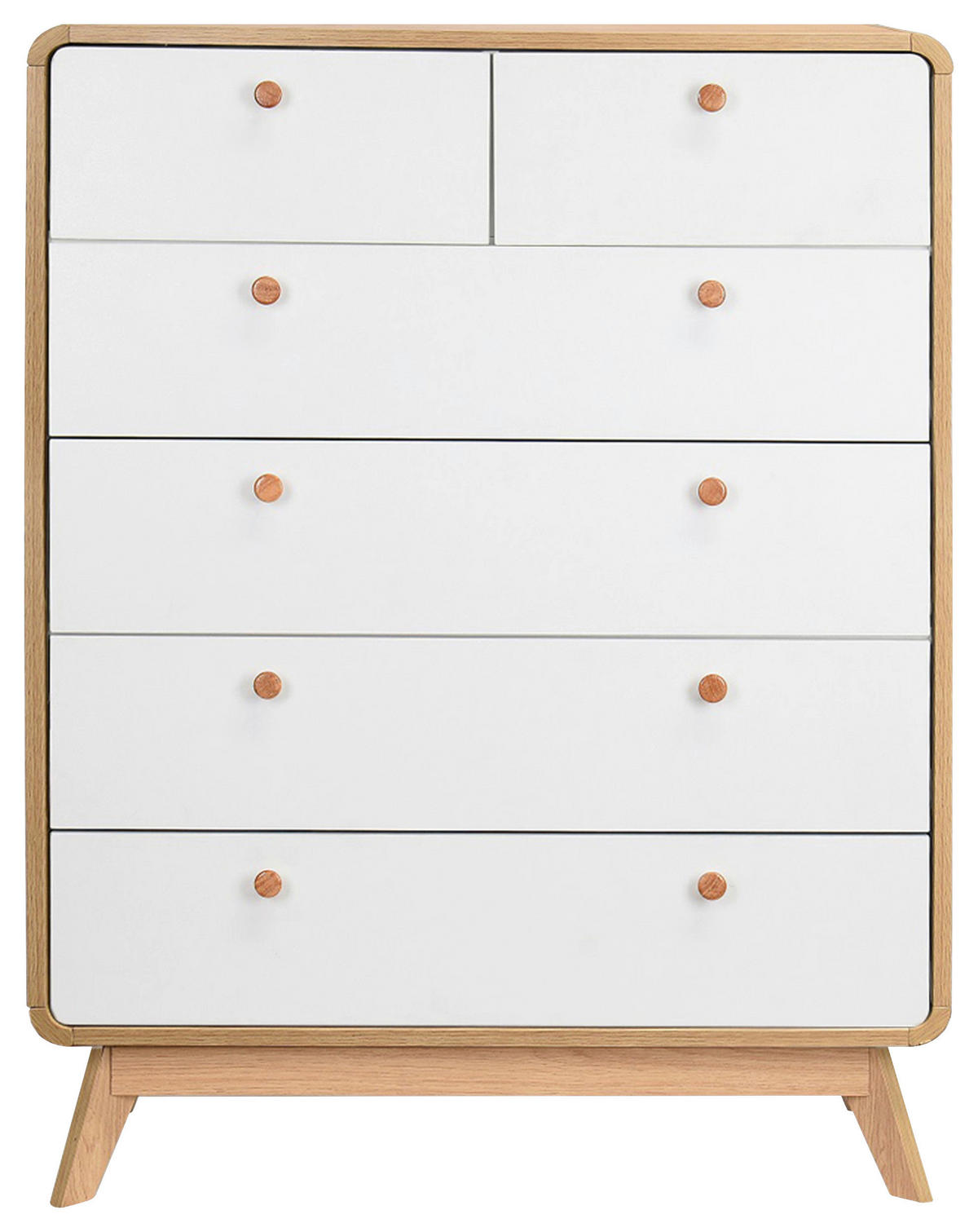 KOMMODE Cassie  in 81/104/39 cm  - Eichefarben/Weiß, Design, Holzwerkstoff (81/104/39cm) - MID.YOU