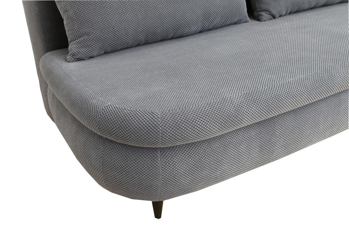 SCHLAFSOFA in Webstoff, Plüsch Grau  - Schwarz/Grau, Design, Holz/Textil (213/89/105cm) - Novel