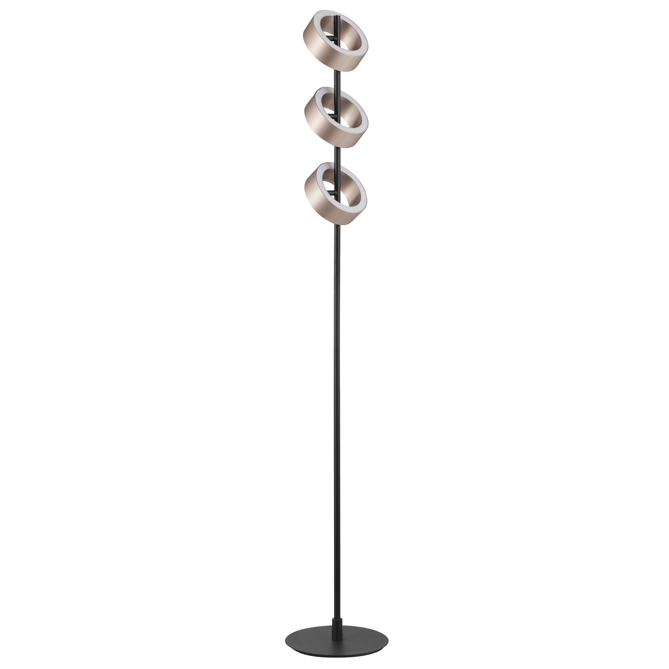 LED-STEHLEUCHTE - Schwarz/Braun, Design, Kunststoff/Metall (15/150cm) - Brilliant