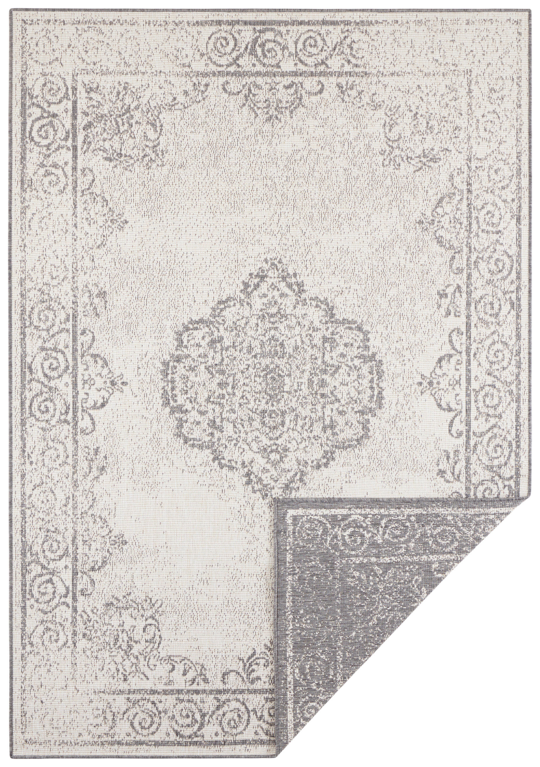OUTDOORTEPPICH 80/150 cm Twin Supreme Creme, Grau  - Creme/Grau, Design, Kunststoff (80/150cm)