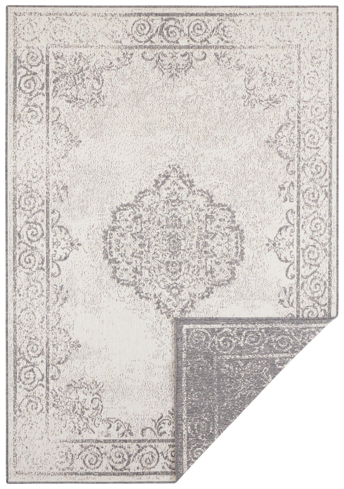 OUTDOORTEPPICH 80/150 cm Twin Supreme Creme, Grau  - Creme/Grau, Design, Kunststoff (80/150cm)