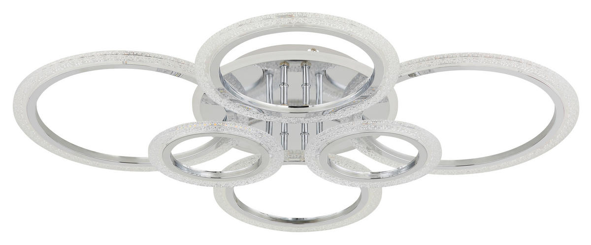 LED-DECKENLEUCHTE 78/60,5/11,5 cm   - Klar/Chromfarben, Design, Kunststoff/Metall (78/60,5/11,5cm) - Globo