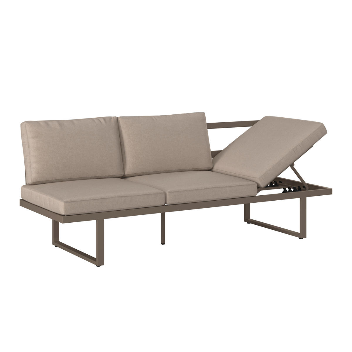 DINING-LOUNGESET Aluminium  - Beige/Hellgrau, MODERN, Glas/Textil - Ambia Garden