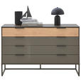 SIDEBOARD Anthrazit, Eichefarben  - Schieferfarben/Eichefarben, Design, Glas/Holzwerkstoff (141/89/43cm) - Dieter Knoll