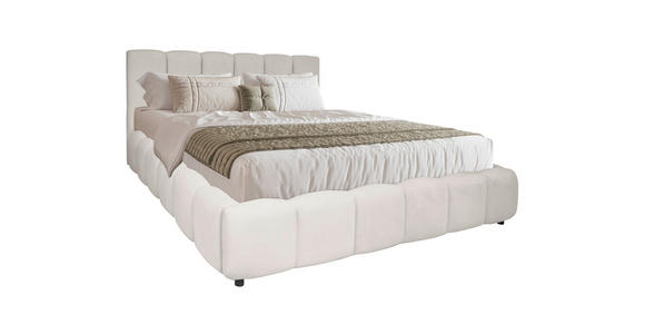 POLSTERBETT Lattenrost, Bettkasten Creme 180/200 cm  - Creme/Schwarz, KONVENTIONELL, Holz/Kunststoff (180/200cm) - Carryhome