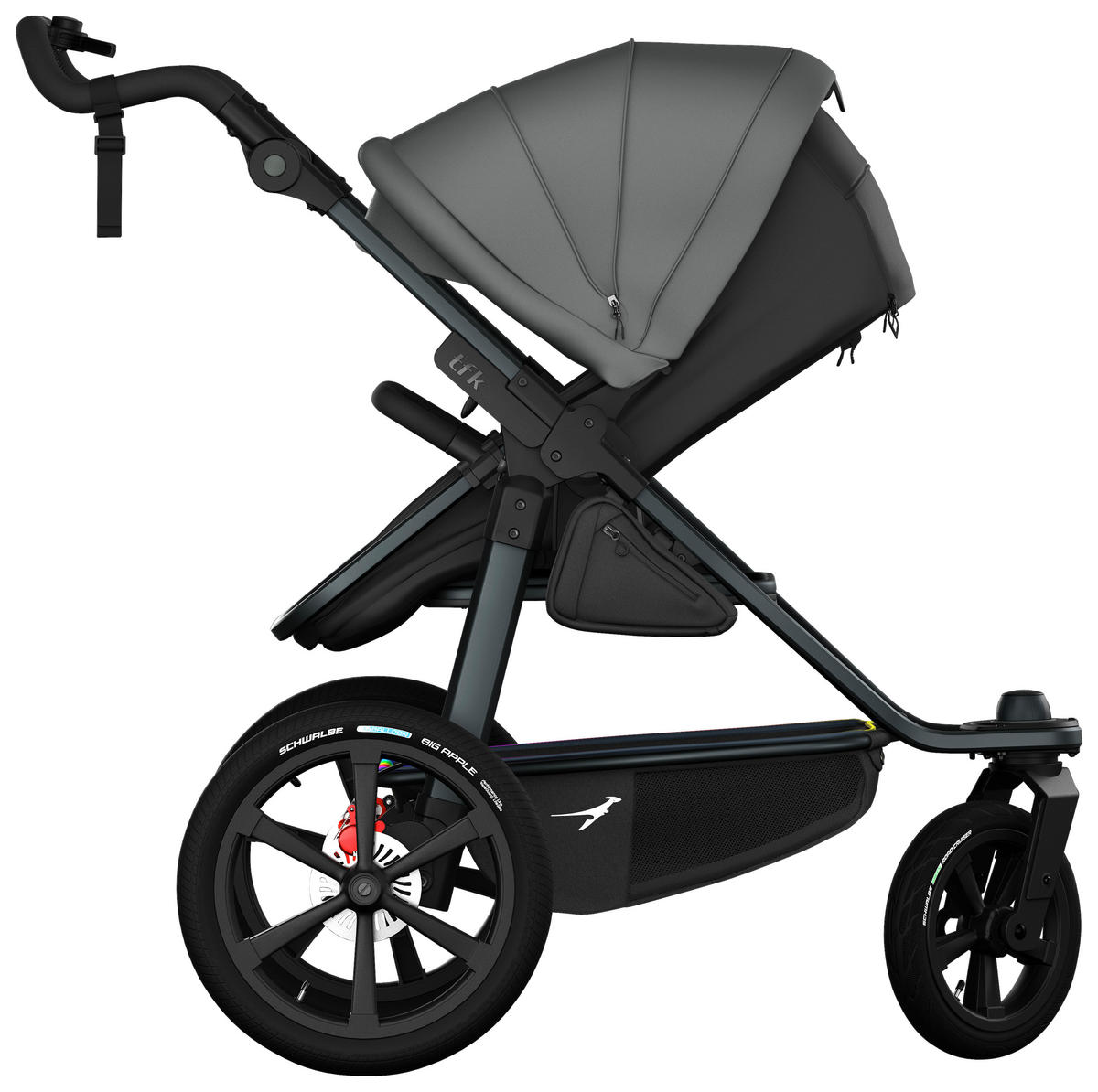 KOMBIKINDERWAGEN TFK Pro  - Anthrazit/Olivgrün, Basics, Textil/Metall (66/118/110cm) - TFK