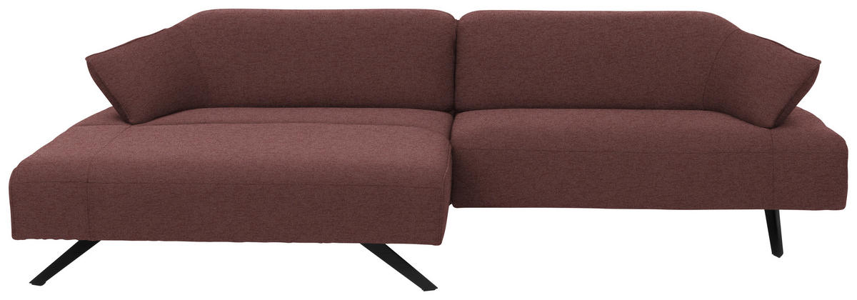 ECKSOFA in Struktur Rosa  - Anthrazit/Rosa, Design, Textil/Metall (165/276cm) - Himolla