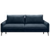SCHLAFSOFA in Chenille Dunkelblau  - Schwarz/Dunkelblau, KONVENTIONELL, Textil/Metall (223/89/107cm) - Carryhome