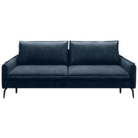 SCHLAFSOFA Chenille Dunkelblau  - Schwarz/Dunkelblau, KONVENTIONELL, Textil/Metall (223/89/107cm) - Carryhome