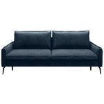 SCHLAFSOFA in Chenille Dunkelblau  - Schwarz/Dunkelblau, KONVENTIONELL, Textil/Metall (223/89/107cm) - Carryhome