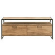 TV-ELEMENT 155/60/52 cm  - Eichefarben/Schwarz, Design, Holz/Metall (155/60/52cm) - Linea Natura