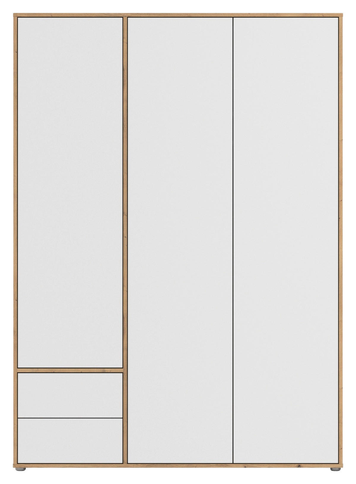 DREHTÜRENSCHRANK in Weiss, Eiche Artisan  - Weiss/Eiche Artisan, Modern, Holzwerkstoff (140/194/53cm) - Rauch Möbel