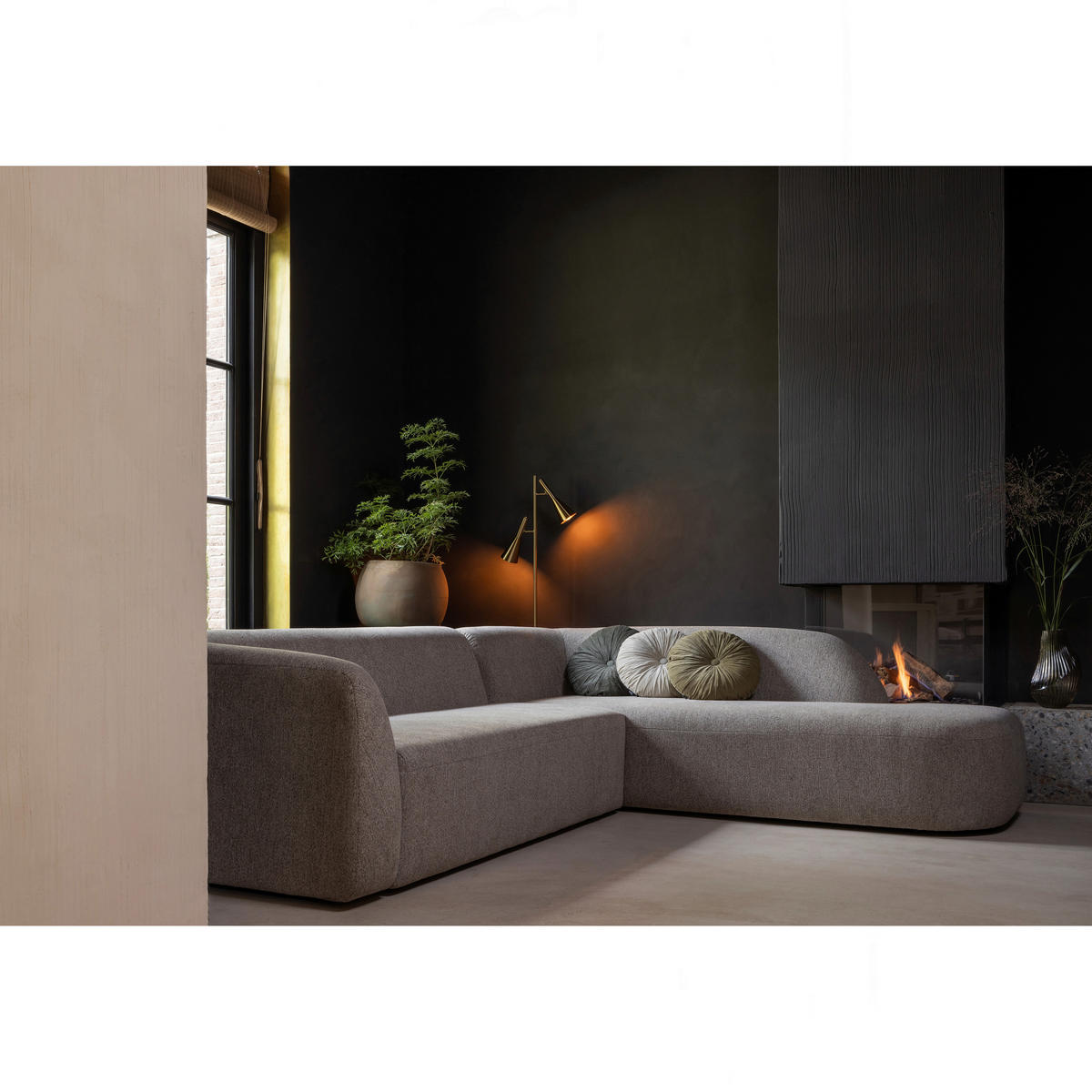 ECKSOFA Sloping Naturfarben Chenille  - Naturfarben, Design, Textil (274/225cm) - Livetastic