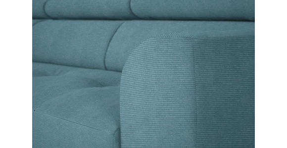 ECKSOFA in Feincord Türkis 205/280 cm - Türkis/Schwarz, Design, Textil/Metall (205/280cm) - Xora