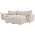ECKSOFA  in Webstoff Beige  306/198 cm  - Beige/Schwarz, MODERN, Kunststoff/Textil (306/198cm) - Carryhome