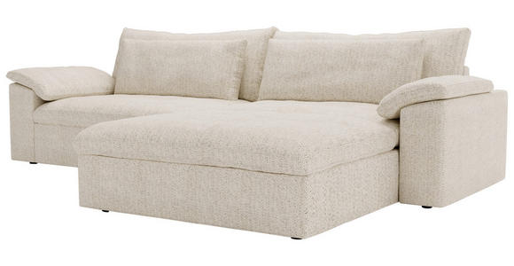 ECKSOFA  in Webstoff Beige  306/198 cm  - Beige/Schwarz, MODERN, Kunststoff/Textil (306/198cm) - Carryhome