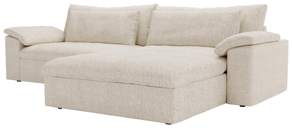 ECKSOFA  in Webstoff Beige  306/198 cm  - Beige/Schwarz, MODERN, Kunststoff/Textil (306/198cm) - Carryhome