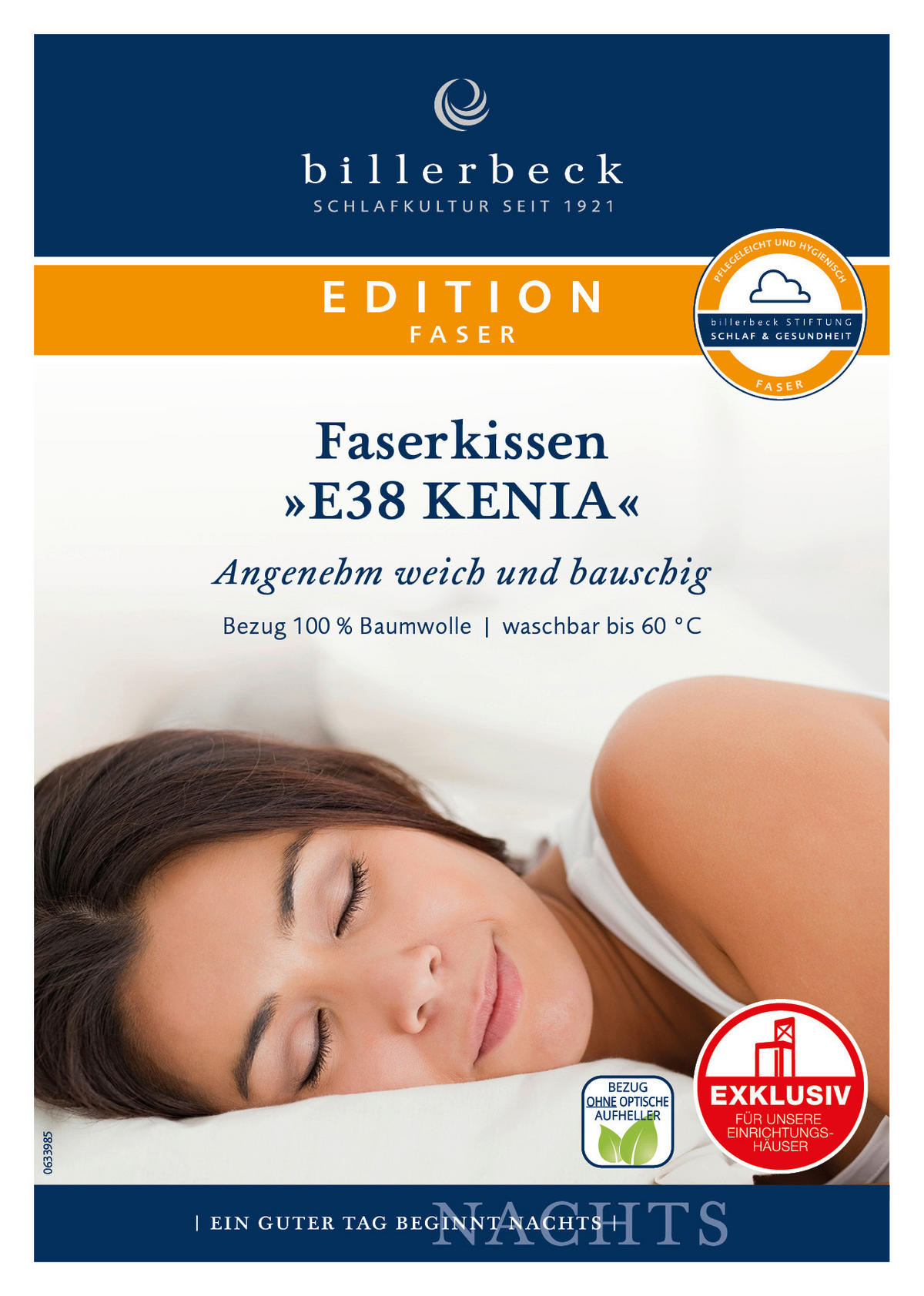 KOPFKISSEN E38 KENIA 40/80 cm Polyester, Faserbällchen  - KONVENTIONELL, Textil (40/80cm) - Billerbeck