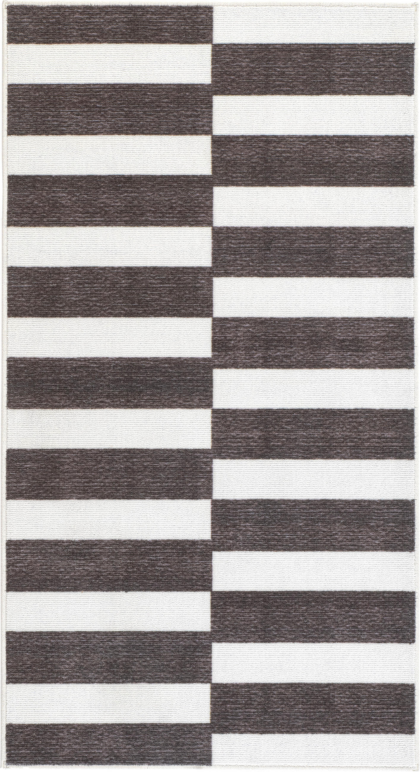 TUFTTEPPICH MESIO STRIDER, waschbar Schwarz, Grauweiß rechteckig  - Grauweiß/Schwarz, Design, Kunststoff/Textil (80/150cm) - Lindorug