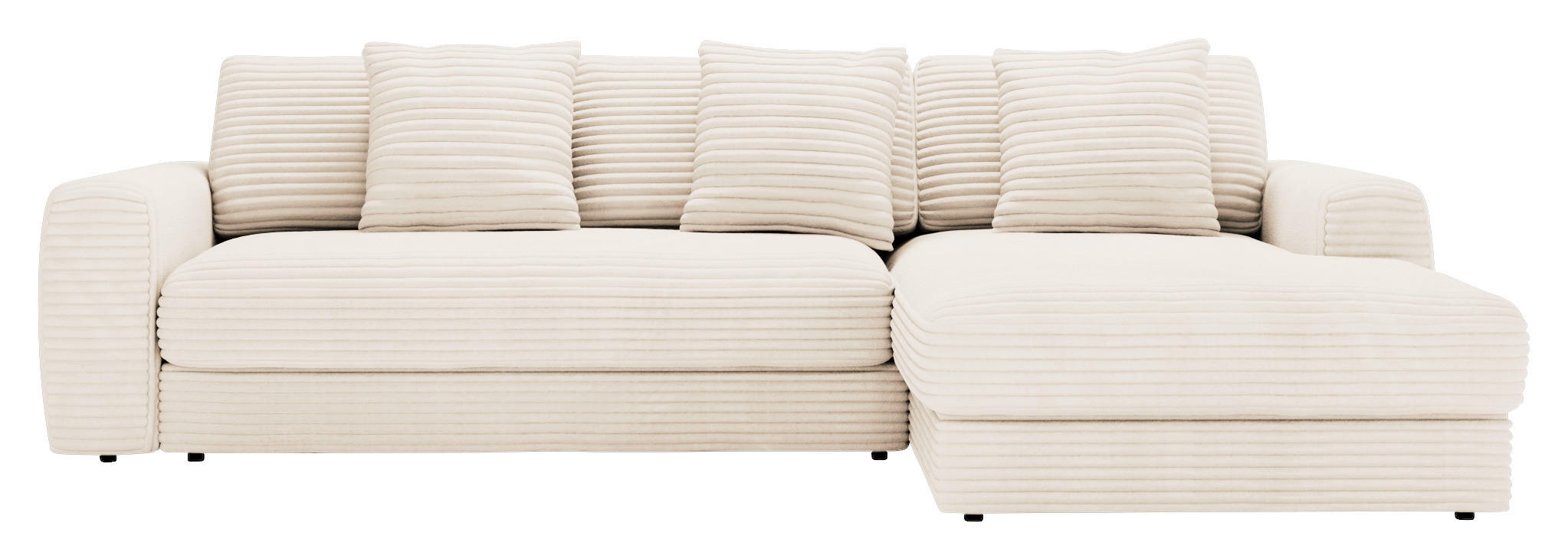 ECKSOFA Naturfarben Cord - Schwarz/Naturfarben, MODERN, Kunststoff/Textil (302/182cm) - Carryhome