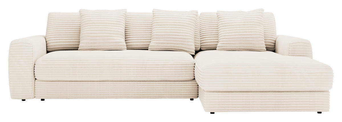 ECKSOFA Naturfarben Cord  - Schwarz/Naturfarben, MODERN, Kunststoff/Textil (302/182cm) - Carryhome
