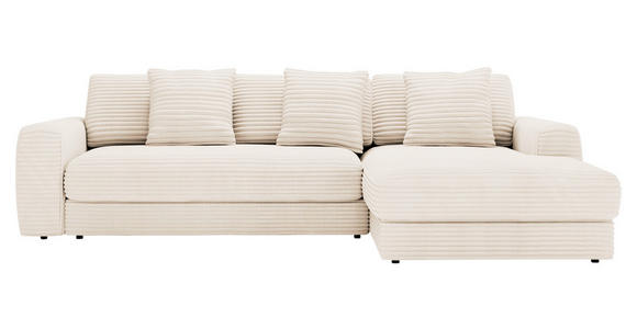 ECKSOFA Naturfarben Cord  - Schwarz/Naturfarben, MODERN, Kunststoff/Textil (302/182cm) - Carryhome