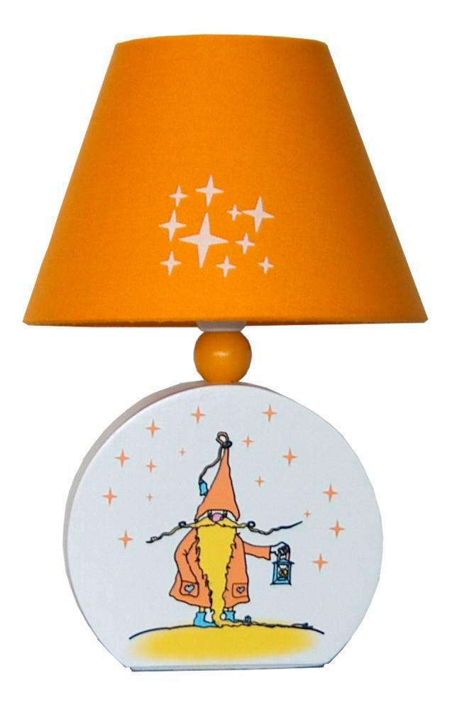 BORDSLAMPA FÖR BARN - orange/vit, Basics, trämaterial/textil (17/17/20cm)