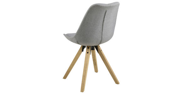 STUHL Webstoff Grau - Eichefarben/Grau, Design, Holz/Textil (48/85/55cm) - Carryhome